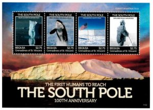 BEQUIA 2011 - The South Pole - Sheet of 4 Stamps - MNH