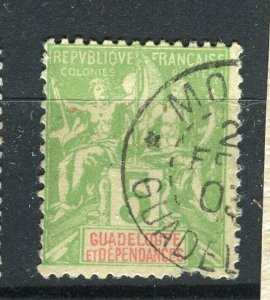 FRENCH COLONIES; GUADELOUPE 1890s early Tablet type used 5c. value + Postmark