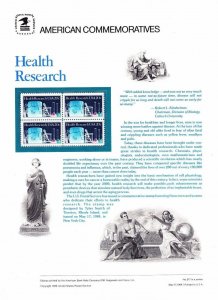 USPS Commemorative Panel 217 Health Research #2087 Block of 4 Mint 1984