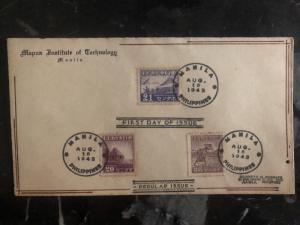 1943 Manila Philippines Japan Occupation  First Day Cover FDC Institute Of Techn