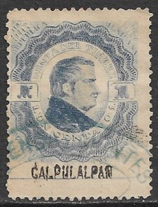 MEXICO REVENUES 1877 1c DOCUMENTARY TAX CALPULALPAN Control Used DO22