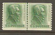 #1225a Jackson Coil Line Pair Mint NH TAGGED