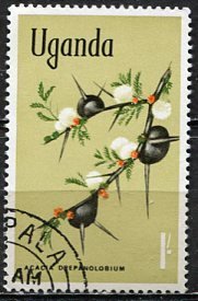 Uganda 1969: Sc. # 124: O/Used CTO Single Stamp