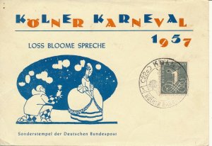 GERMANY 1957 KOLONER CARNEVAL COVER