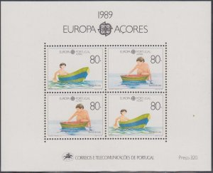 AZORES Sc # 382 CPL MNH EUROPA  1989 S/S with CHILDREN THEME