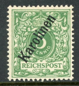 Caroline Islands 1900 Germany 5 pfg Green 56° Scott #2 Mint E440