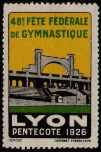 1926 France Poster Stamp Federal Gymnastics Festival Lyon MNH