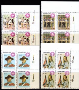 Paraguay 1993 Sc#2465/2468 SCOUTING IN PARAGUAY 80th.ANNIVERSARY Block of 4 MNH