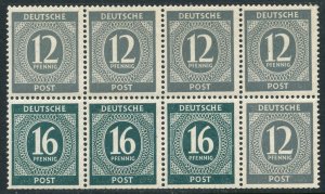 GERMANY Sc#539a 1946 12pf & 16pf Booklet Pane OG Mint NH