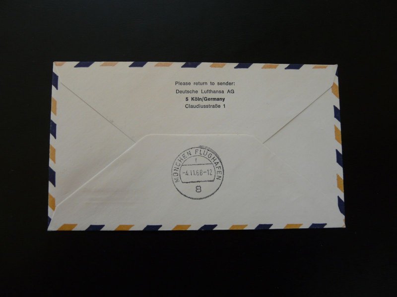 first flight cover Tunis Munchen Lufthansa 1968