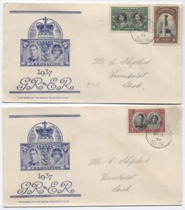 Canada. Two 1939 Royal Visit set FDCs 