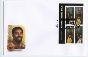 4950-51 Wilt Chamberlain plate block, ArtCraft,  FDC