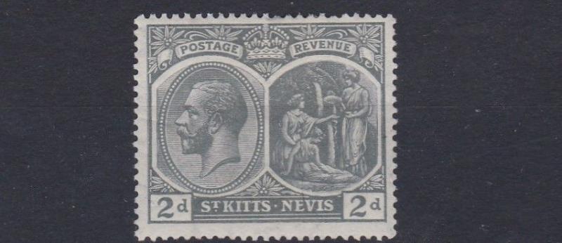 ST KITTS  1920 - 22  S G 27  2D  SLATE   MH  