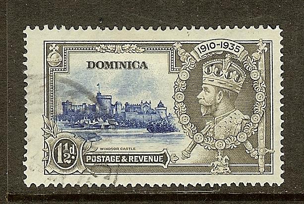 Dominica, Scott #91, 1 1/2p King George V Silver Jubilee, Used