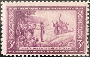 Scott #739 1934 3¢ Wisconsin Tercentenary MNH OG