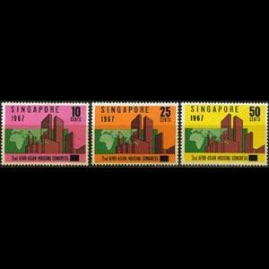 SINGAPORE 1967 - Scott# 80-2 Housing Cong. Set of 3 LH