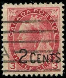 Canada SC# 88 Victoria  2c o/p 3c  Used SCV $6.00