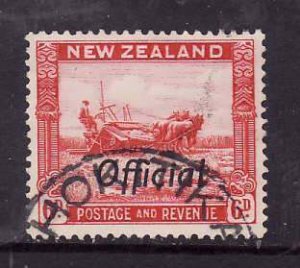 New Zealand-Sc#O68- id7-used 6p red Official-1937-