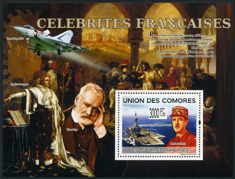 Comoro Isl 2009 year, Celebrities Franchisers,MNH. Napoleon,de Gaulle,Eiffel,