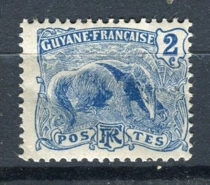 FRENCH COLONIES; GUYANE 1904 early Ant -Eater issue Mint hinged 2c. value