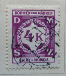 1941 A6P35F138 Germany Bohemia and Moravia Official Stamp 4k Used-