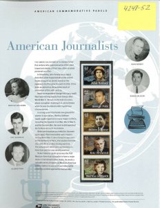 USPS COMMEMORATIVE PANEL #812 AMERICAN JOURNALISTS #4248-4252