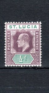 St Lucia 1904-10 1/2 dull purple and green SG 64 MH