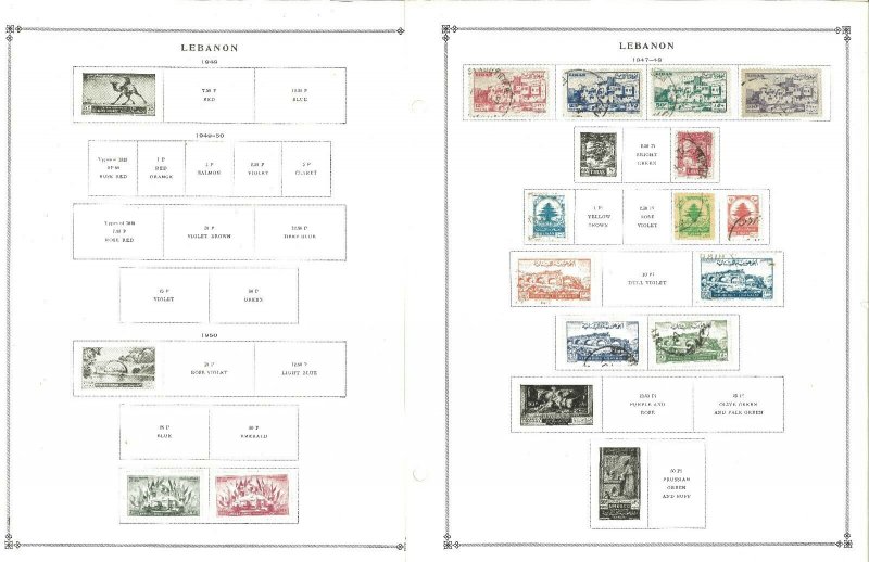 Lebanon 1947-1972 M & U Hinged on Scott International Pages