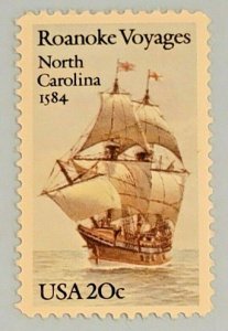 Scott 2093- Roanoke Voyages, North Carolina- 20c MNH 1984- unused mint stamp