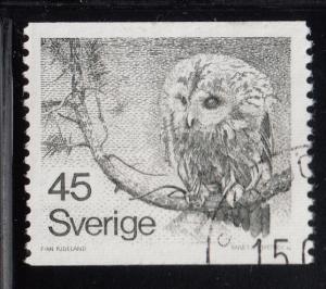 Sweden 1977 used Sc #1212 45o Owl