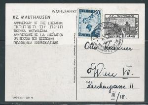 1946 Linz Austria Mauthausen Concentration Camp Postcard Cover Liberation by USA