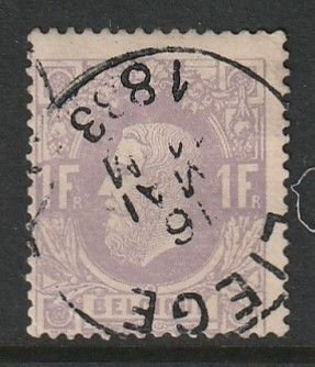 1870 Belgium - Sc 36 - used VF - 1 single - King Leopold II