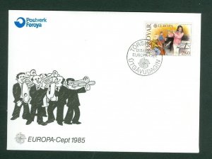 Faroe Islands. FDC Cachet 1985. Europa. Music. Scott # 125