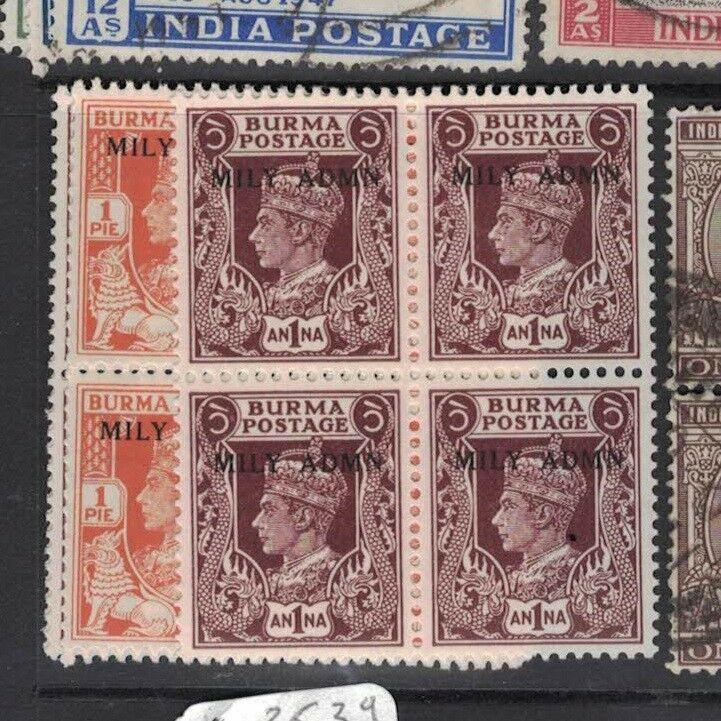 Burma SG 35, 39 Blocks of Four MOG (10dus)