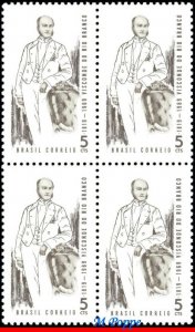 1115 BRAZIL 1969 VISCOUNT OF RIO BRANCO, STATESMAN POLITICIAN MI# 1204 BLOCK MNH