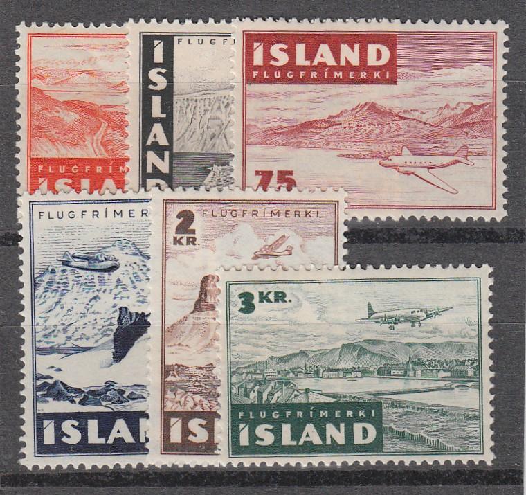 Iceland C21, C22, C23, C24, C25, C26 (Facit 274-9), MNH