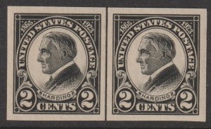 U.S.  Scott# 611 1923 Harding Issue SUP MNH Imp Line Pair