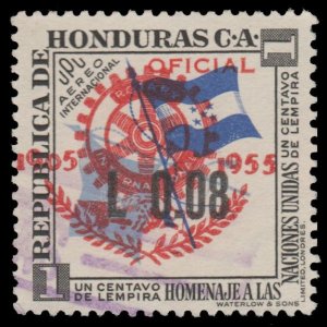 HONDURAS 1955 AIRMAIL STAMP. SCOTT: C238. USED. # 4