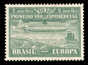 Brazil #4CL1 Cat$140, 1930 5000r green, hinged