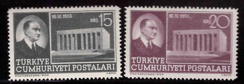 TURKEY Scott 1108-1109 MH* stamp set