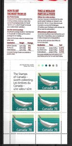 1990 Canada booklet 117 with Sc1179a 78¢ Beluga Whale pane of 5 MNH