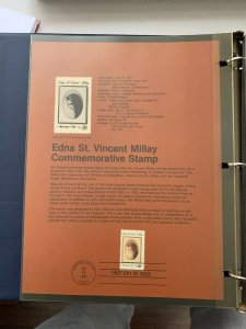 USPS Souvenir Page Scott 1926, 1981 Edna St. Vincent Millay stamps