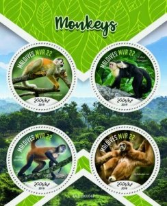 Z08 IMPERF MLD190304a MALDIVES 2019 Monkeys MNH ** Postfrisch