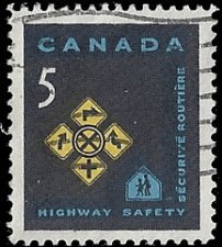 CANADA MAY 2, 1966  TRAFFIC SIGNS   #447 USED (1)