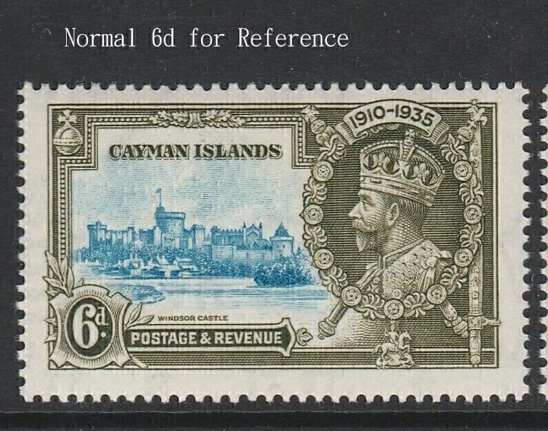 Cayman Islands 1935 KGV SG110i Silver Jubilee with Dash by turret variety VF MNH