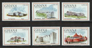 Ghana Scott 1775-80 MNHOG - 1995 Forts Issue - SCV $5.50