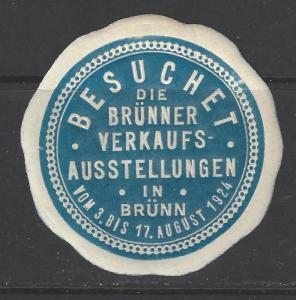 1924 Germany, Brunn Ausstellungen Fair Promotional Poster Stamp (AW57)