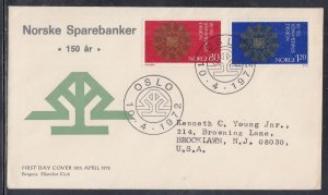 Norway Scott 582-3 FDC - Savings Bank Sesquicentenial