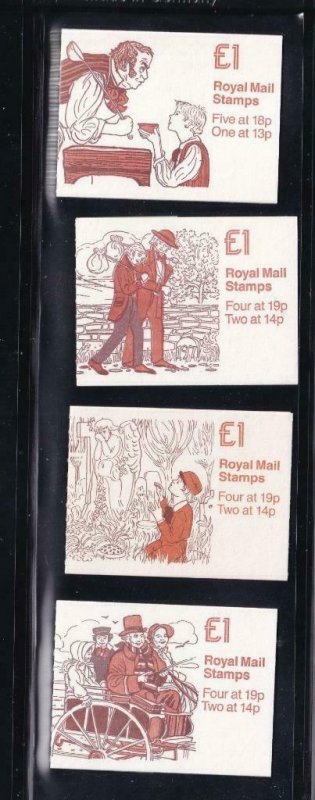 GB BK # 410-412 VF-MNH 4 DIFFERENT COVERS BOOKLETS PO FRESH CAT VALUE $44+