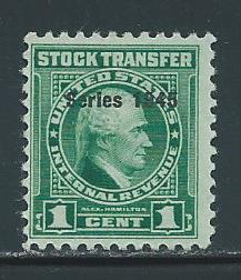 United States RD186 1c Stock Transfer single MLH